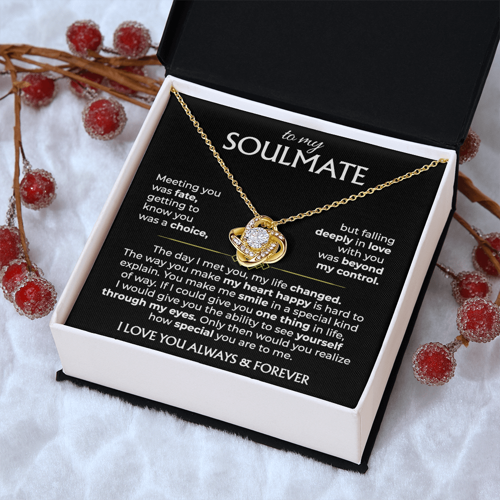 To My Soulmate - Knot Necklace - Gold