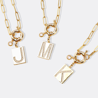 Initial Pendant Necklace - Gold