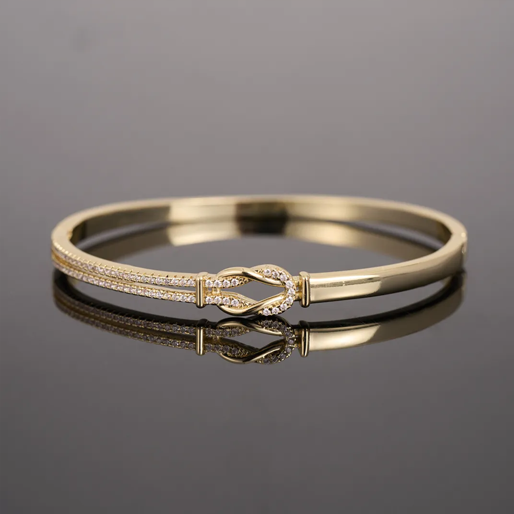 Knot Tied By God Mother-Daughter Bangle - Gold