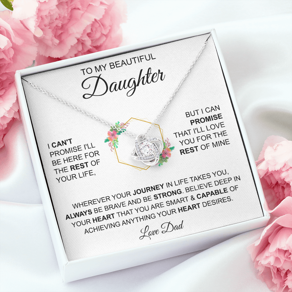 To My Beautiful Daughter - Love, Dad - Love Knot Necklace