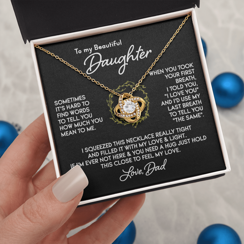 To my Daughter - Your First Breath - Knot Necklace