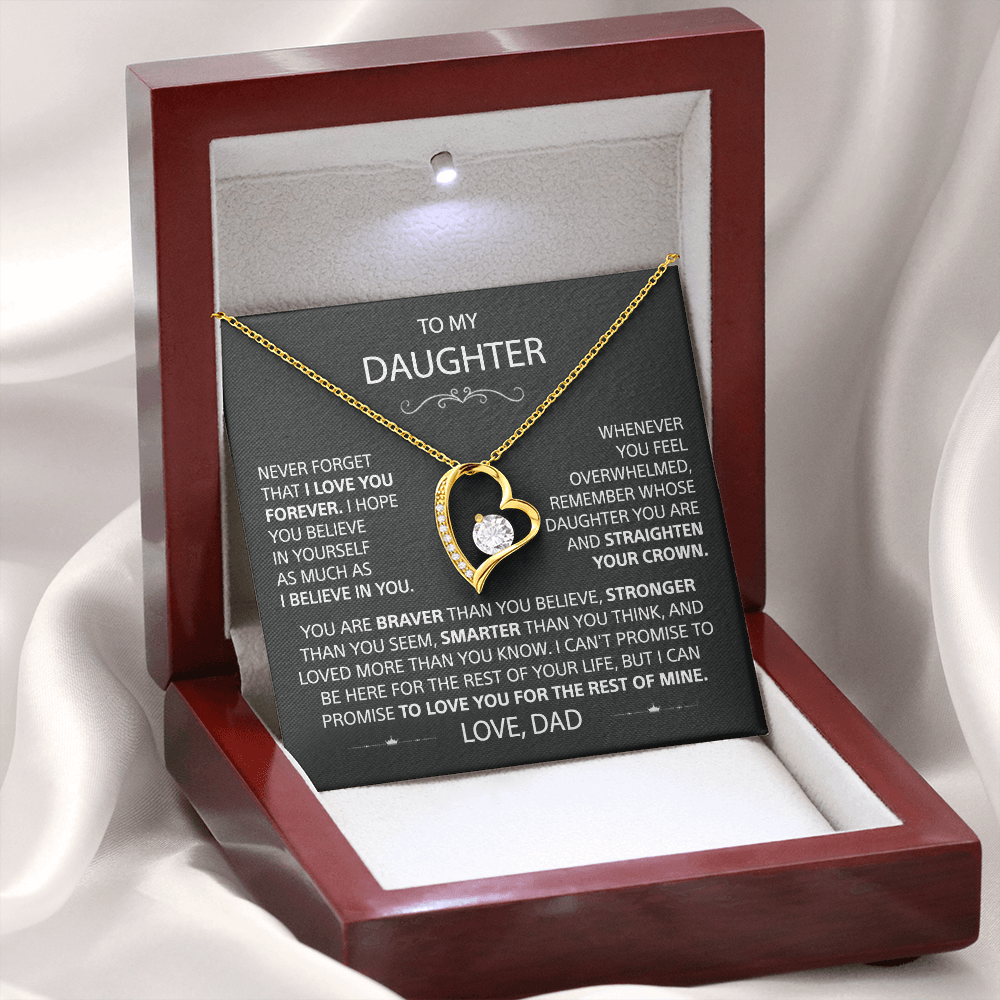 To my Daughter - I love you, Your Dad  - Heart Necklace