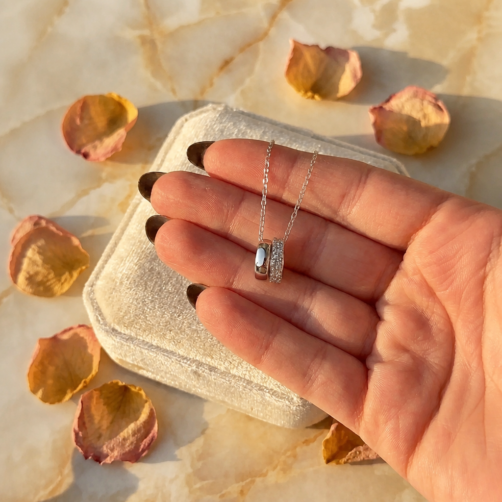 Apology Gift For Her - Two Distinct Rondelle Pendant