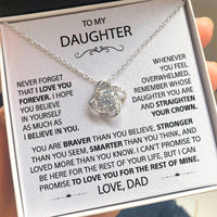 To my Daughter - Love knot necklace, from Dad