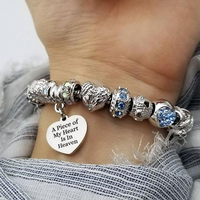 A piece of my heart is in heaven - Heart bracelet - Blue