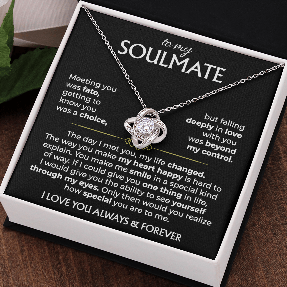 To My Soulmate - Knot Necklace - Gold