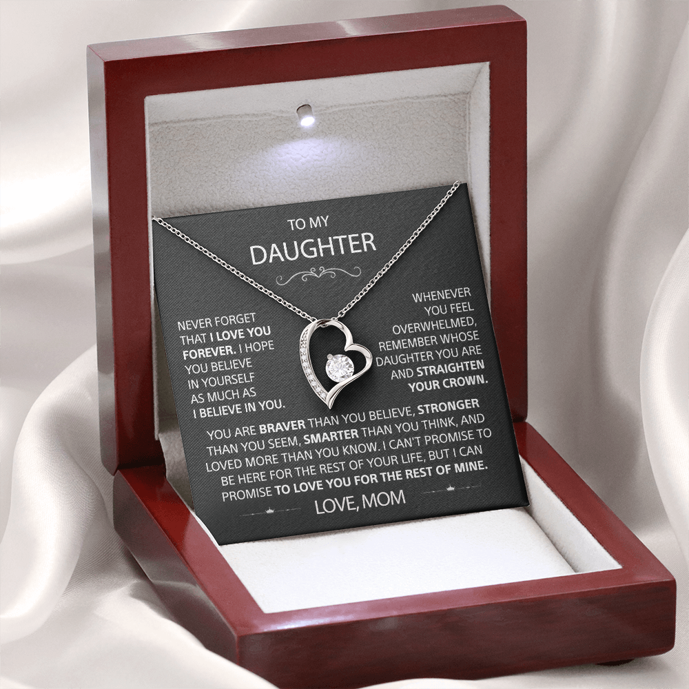 To my Daughter - I love you, Your Mom  - Heart Necklace