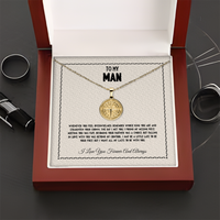 To my Man - “I found my missing piece” - Compass necklace - Gold