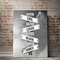 Personalized Canvas Wall Art "Date of birth of children" - Gift For Parents (0.75")