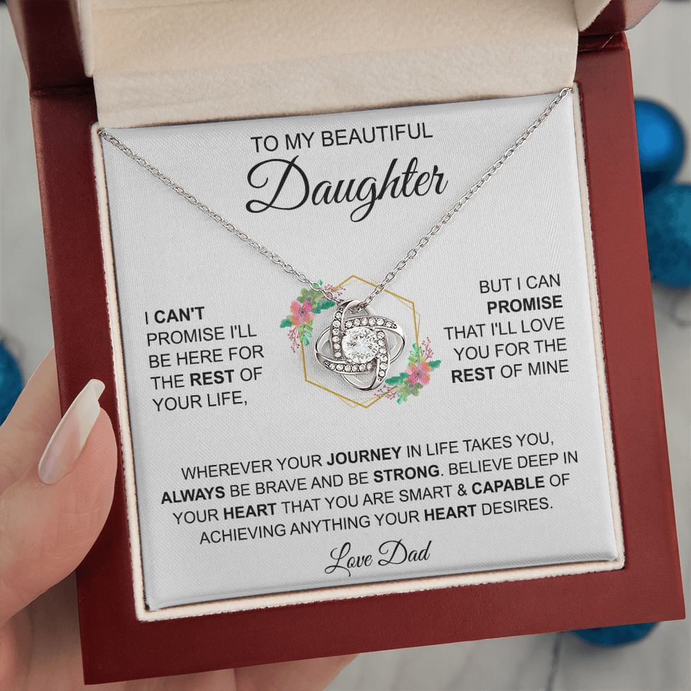 To My Beautiful Daughter - Love, Dad - Love Knot Necklace