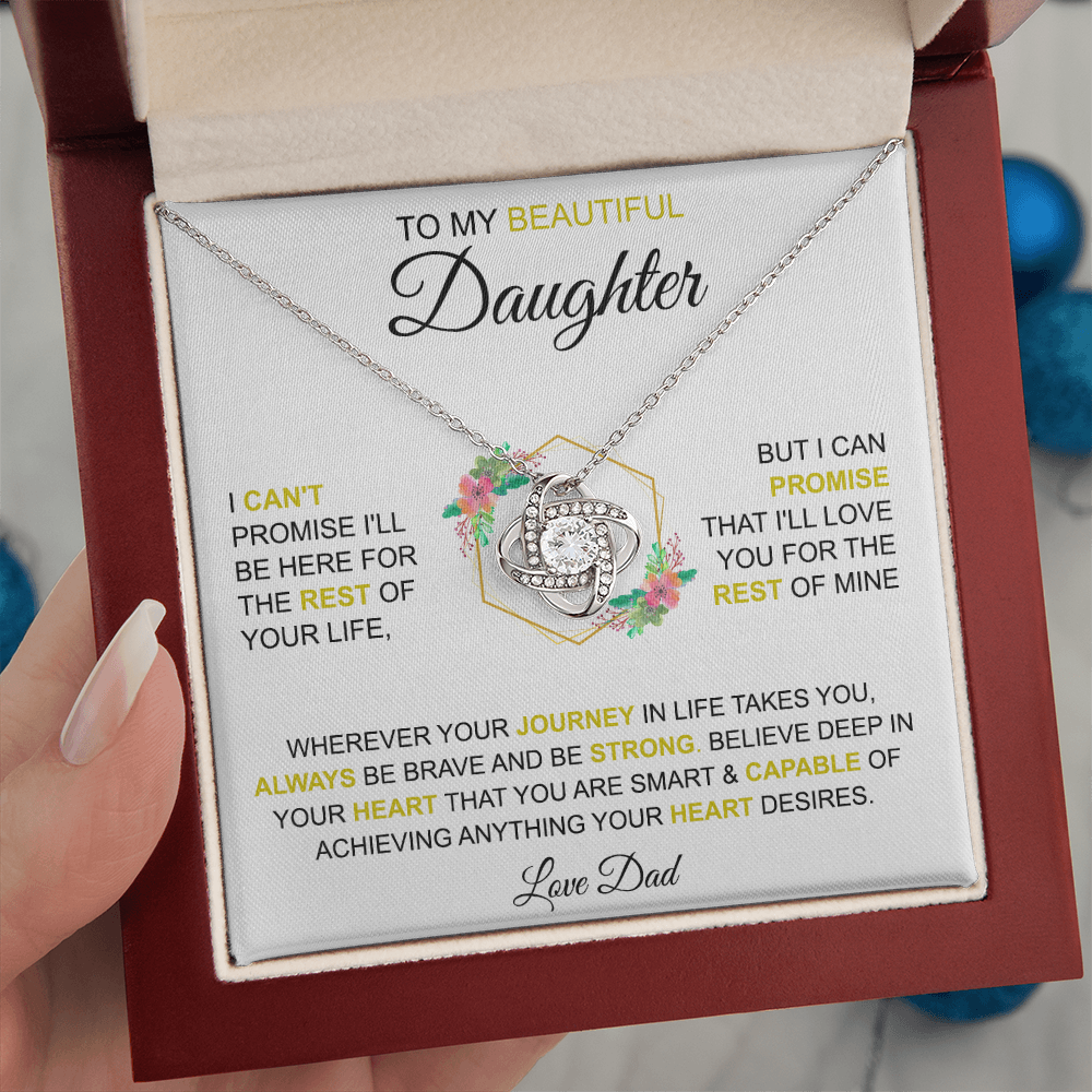 To My Beautiful Daughter - Love, Dad - Love Knot Necklace