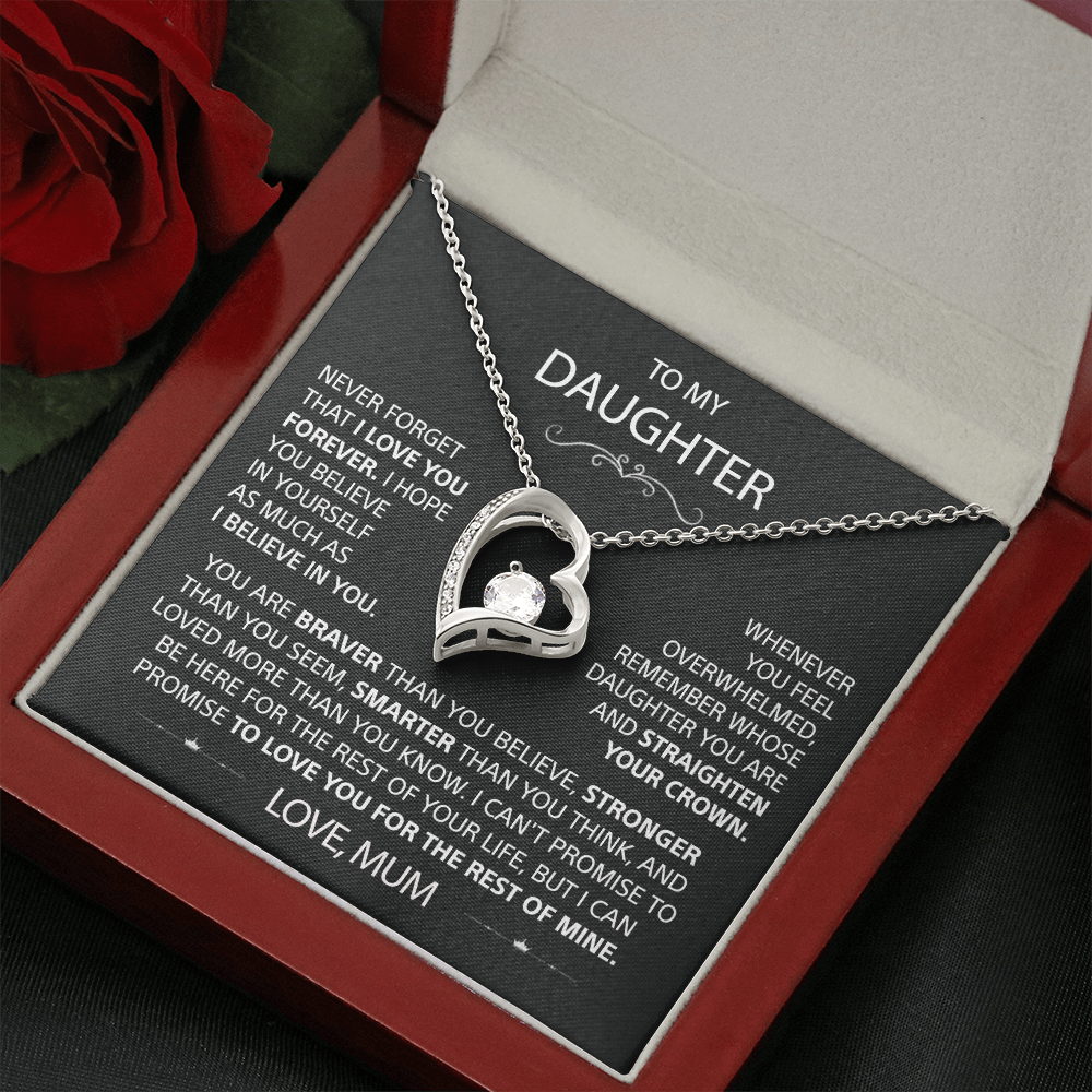 To my Daughter - I love you, Your Mum  - Heart Necklace