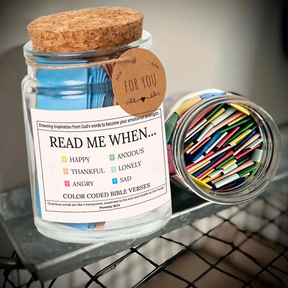 Handmade 90 Day Bible Verses Jar