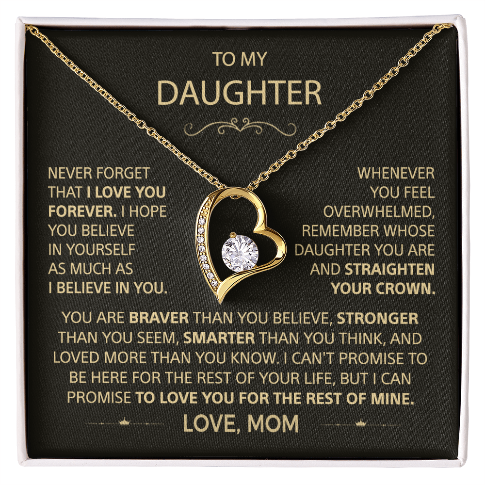 To my Daughter - I love you, Your Mom  - Heart Necklace