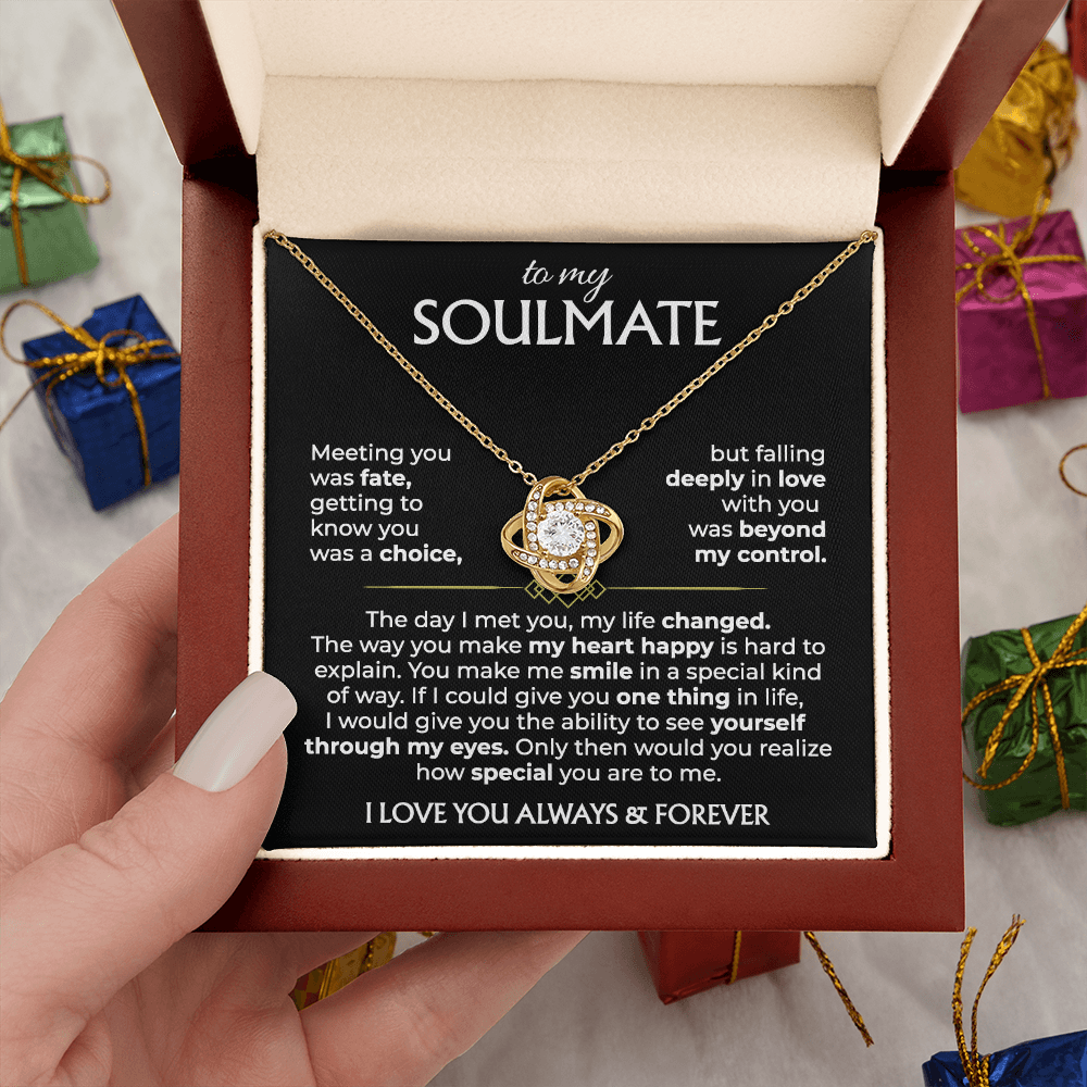 To My Soulmate - Knot Necklace - Gold