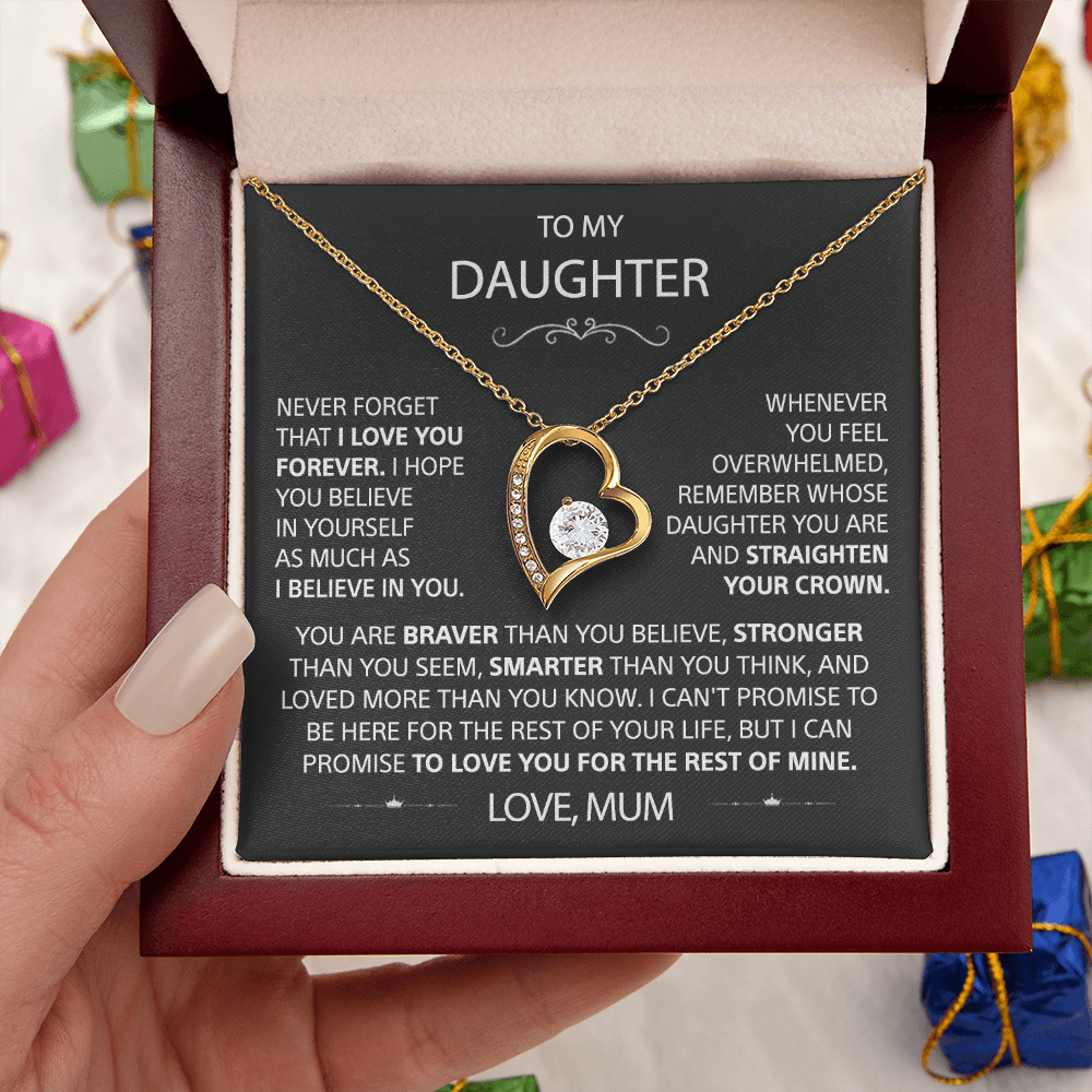 To my Daughter - I love you, Your Mum  - Heart Necklace