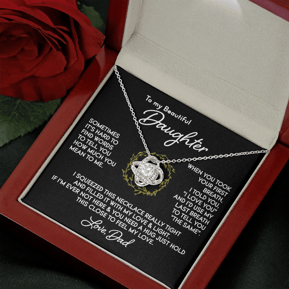 To my Daughter - Your First Breath - Knot Necklace