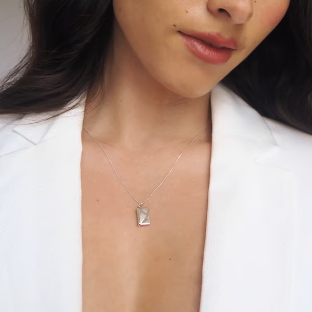 I Love you Mom - Envelope Necklace - Rose Gold