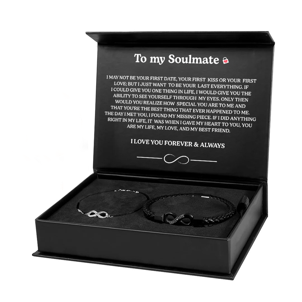 Soulmate Bracelet Set with Engravings