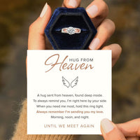 Hug From Heaven Personalized Circle Wings Memorial Ring