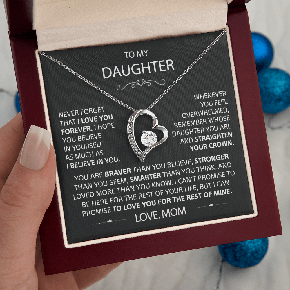 To my Daughter - I love you, Your Mom  - Heart Necklace