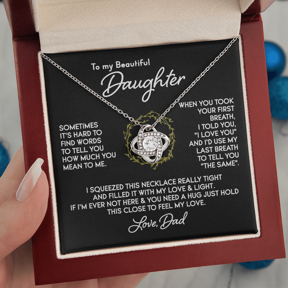 To my Daughter - Your First Breath - Knot Necklace