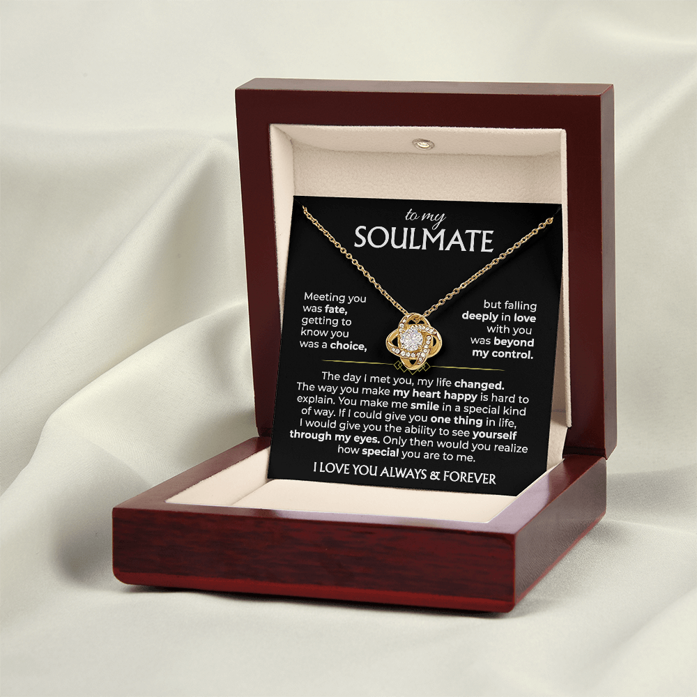 To My Soulmate - Knot Necklace - Gold