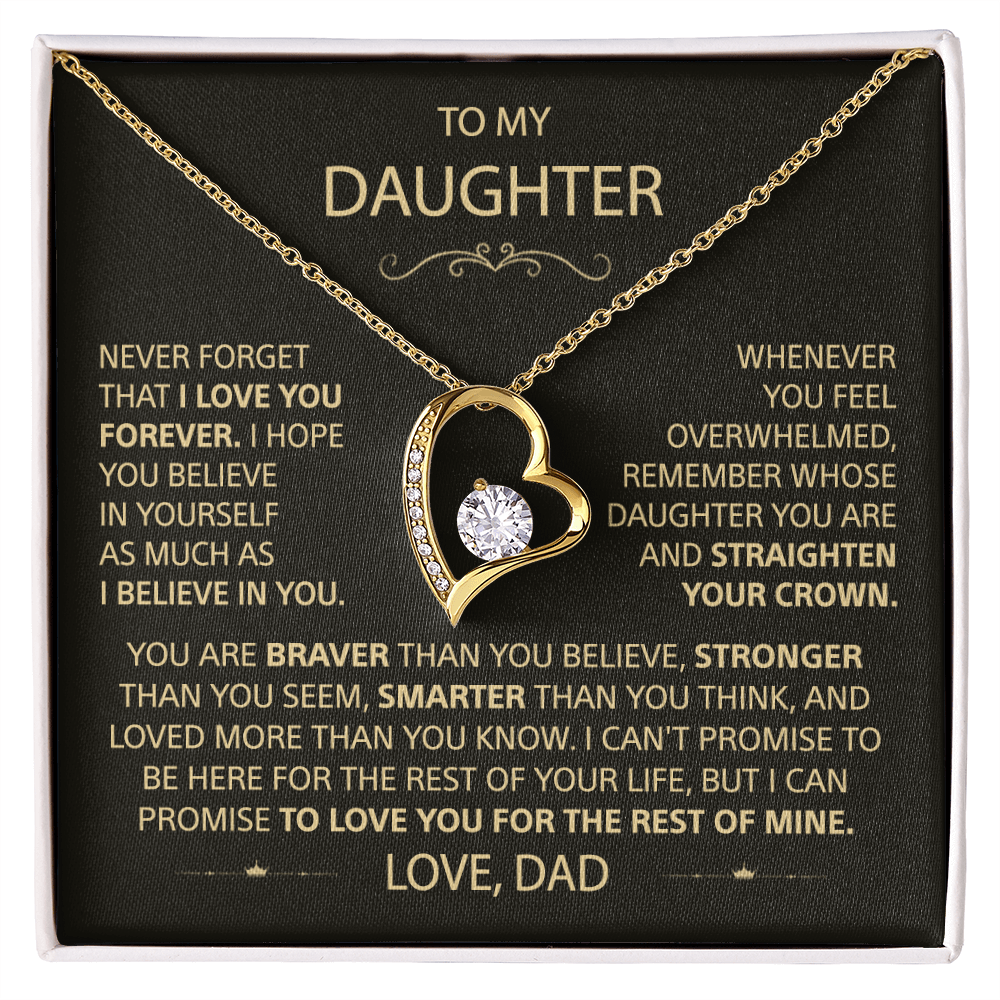 To my Daughter - I love you so much, Dad - Heart Necklace