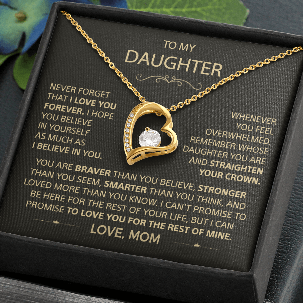 To my Daughter - I love you, Your Mom  - Heart Necklace