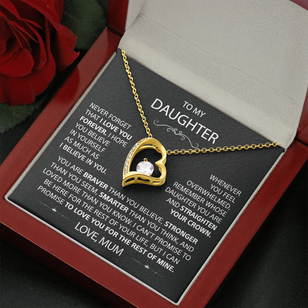 To my Daughter - I love you, Your Mum  - Heart Necklace