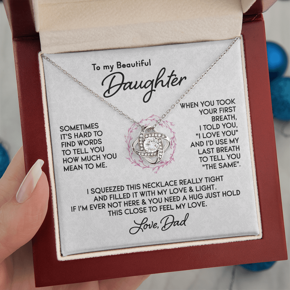 To my Daughter - First Breath Knot Necklace From Dad