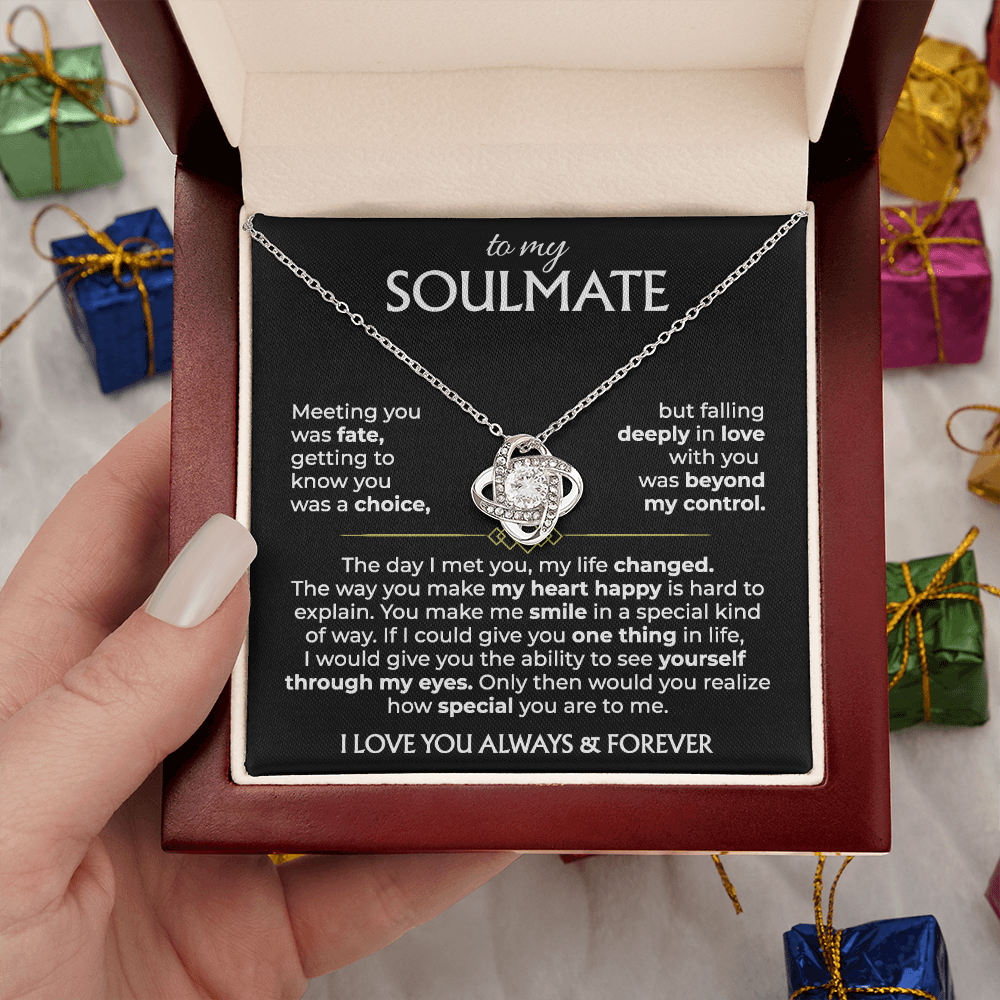 To My Soulmate - Knot Necklace - Gold