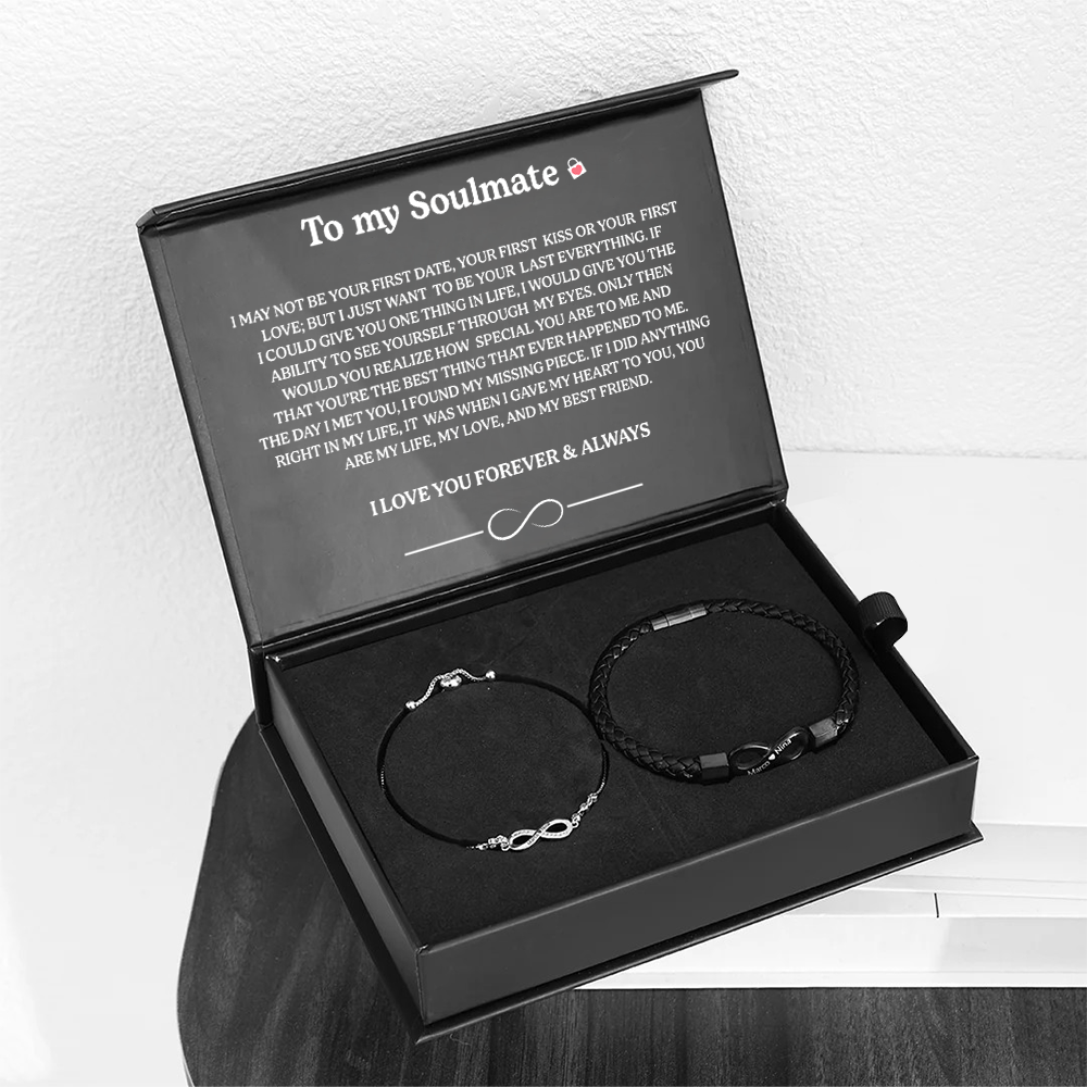 Soulmate Bracelet Set with Engravings