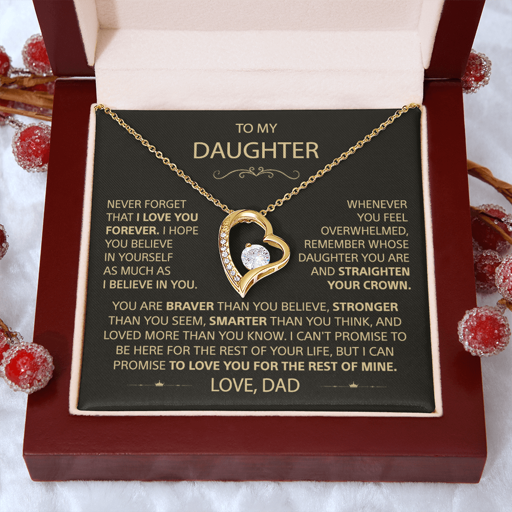 To my Daughter - I love you so much, Dad - Heart Necklace