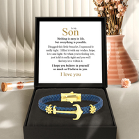 To my Son - Anchor bracelet - Blue