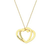 Two interlocked hearts - Custom necklace - Gold