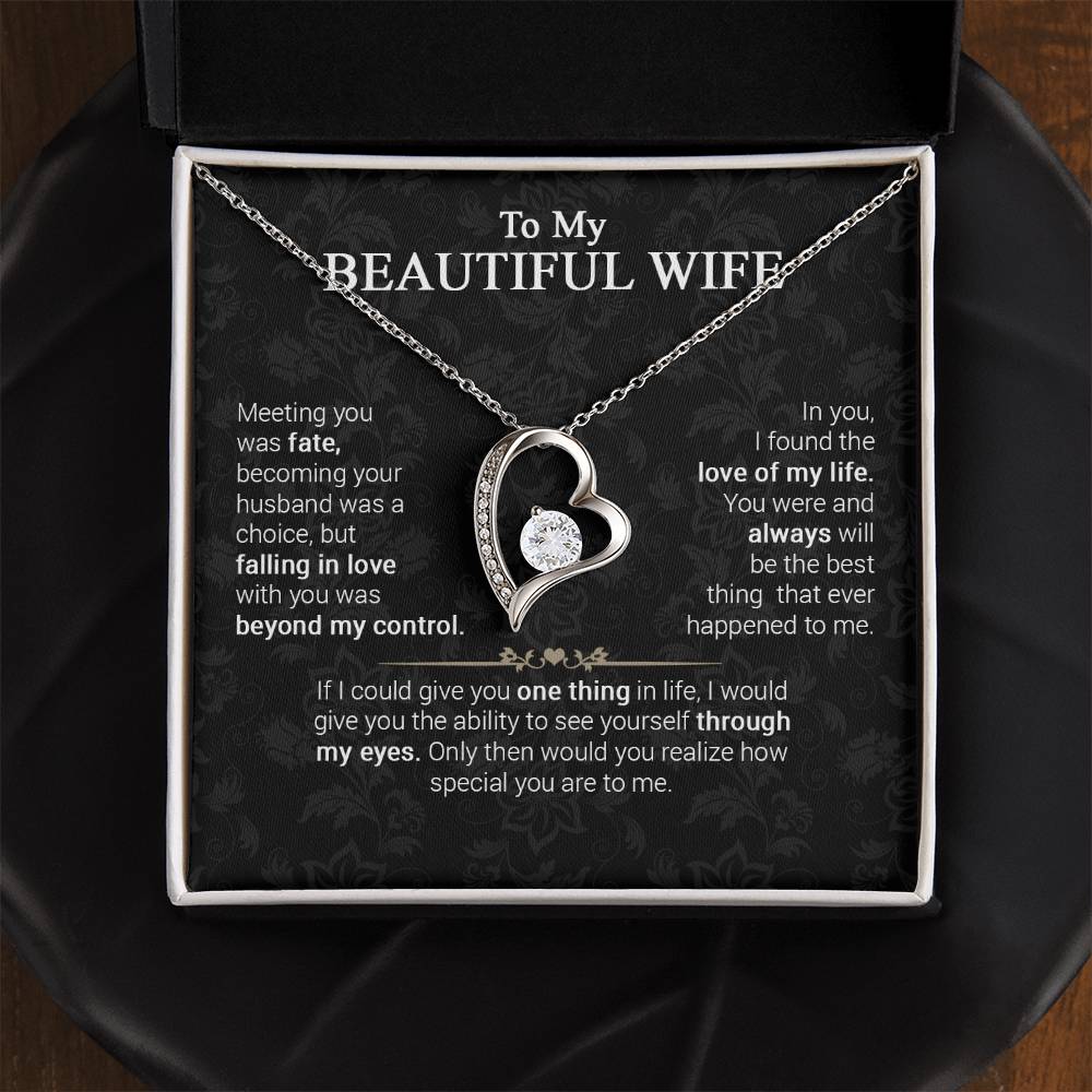 To my Beautiful Wife - Personalizable Heart necklace