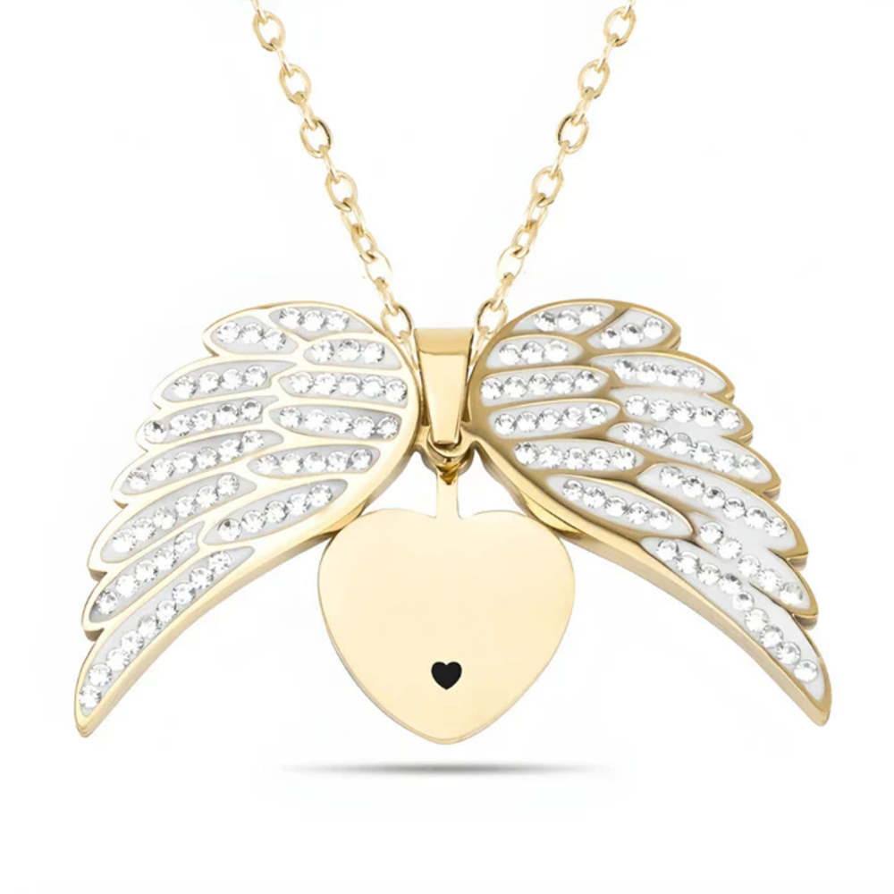 I will always hold you in my heart - Heart angel necklace