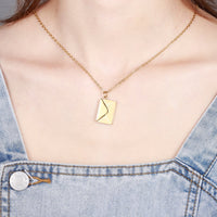 Love Letter Envelope Necklace - Gold