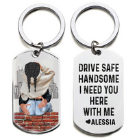 Drive Safe - Personalized Engraved Stainless Steel Keychain