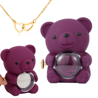 Rose Bear Giftbox - Engraved Heart Necklace - Rose Gold