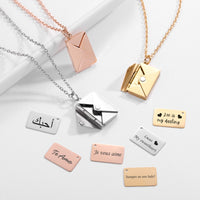 Love Letter Envelope Necklace - Gold