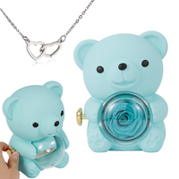 Rose Bear Giftbox - Engraved Heart Necklace