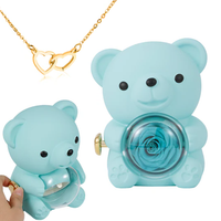 Rose Bear Giftbox - Engraved Heart Necklace