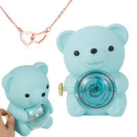 Rose Bear Giftbox - Engraved Heart Necklace - Rose Gold