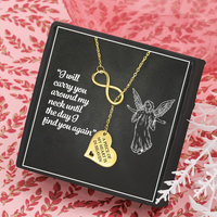 A piece of my heart is in heaven - Infinity necklace - Gold