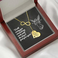 A piece of my heart is in heaven - Infinity necklace - Gold