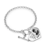 I’m always with you - Engraved heart bracelet