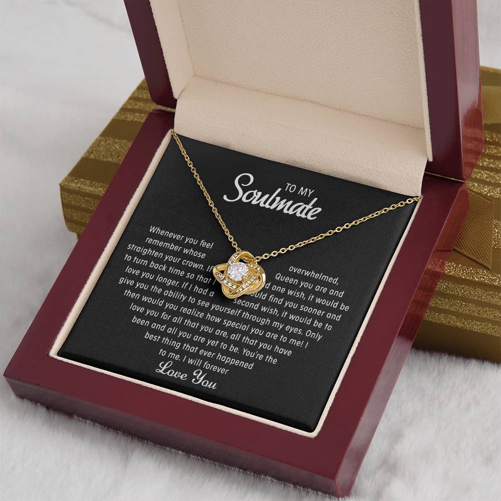 To my Soulmate - Love knot necklace - Gold