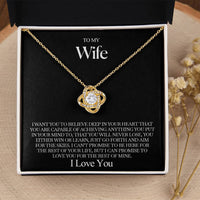 To my Wife - Love knot necklace - Gold